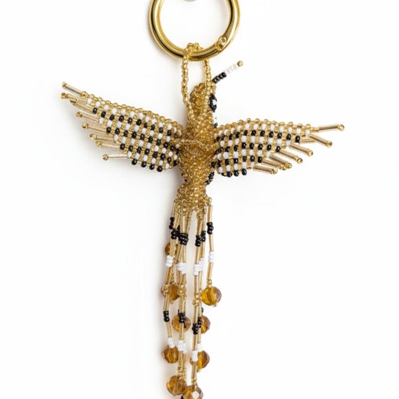 Beaded Hummingbird Bag Charm Keychain Pendant Key Ring – Colorful Ornament NW - Picture 4 of 4
